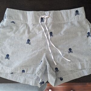 Women's Striped Skull Print Shorts
